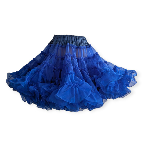 Vintage Lapis Blue Square Dancing Petticoat Crinoline ~ Medium Tiered 50s style - Picture 2 of 4
